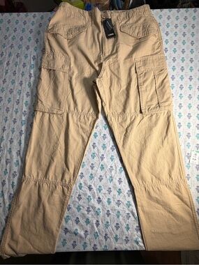 LCKR Cargo Pants Men’s Large NWT Khaki Tactical Utility Ripstop Cargo Pants